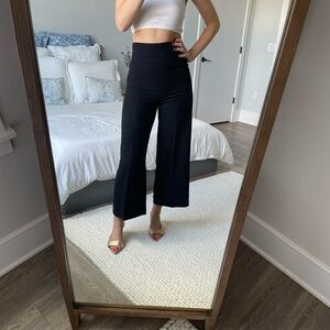 Elegant Zara Black Crop Wide-Leg Pants